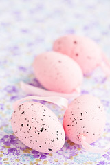 Image showing Pink Easter eggs