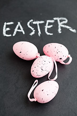 Image showing Pink Easter eggs and text