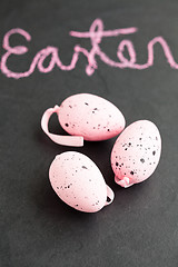 Image showing Pink Easter eggs and text