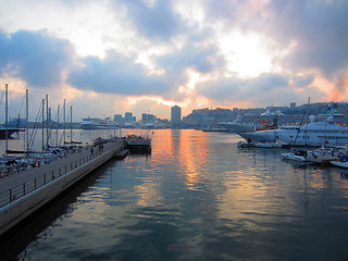 Image showing Harbor, Genoa, Italy