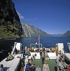Image showing Tourist Boat, Nerov Fjord, Norway