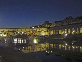 Image showing Night at Ponte Vecchio in Florence