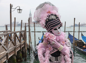 Image showing Venetian Mask with Rose