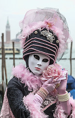 Image showing Venetian Mask with Rose