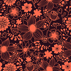 Image showing Seamless texture with flowers