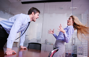 Image showing Angry busines sman screaming at employee