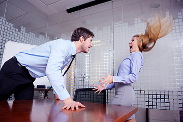 Image showing Angry busines sman screaming at employee