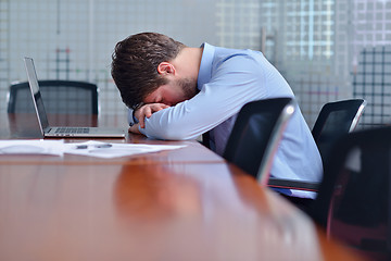 Image showing business man with problems and stress in the office