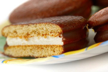 Image showing Chocolate flour products with a cream 