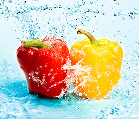 Image showing Pepper and water