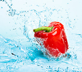 Image showing Pepper and water