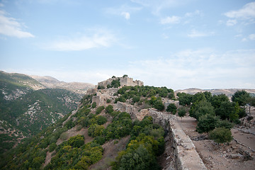 Image showing Israeli landscape with castle and sky