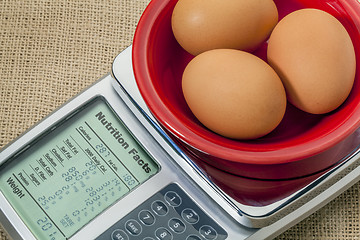 Image showing eggs on diet scale