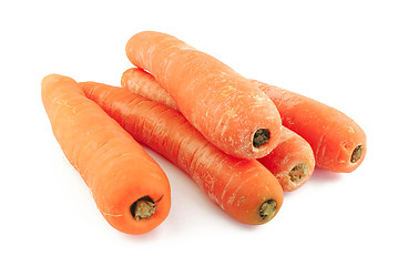 Image showing Five fresh carrots