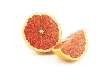 Image showing Half and slice of grapefruit