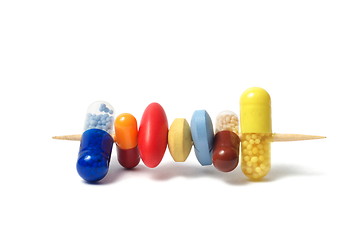 Image showing Pills on a Toothpick
