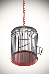 Image showing Open bird cage