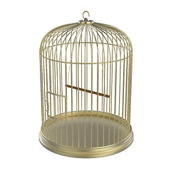 Image showing Golden bird cage