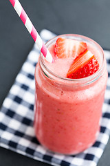 Image showing Strawberry smoothie