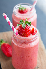 Image showing Strawberry smoothies