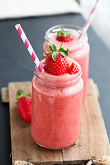 Image showing Strawberry smoothies