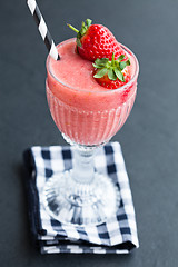 Image showing Strawberry smoothie