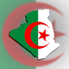 Image showing Map of Algeria filled with flag