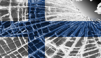 Image showing Broken ice or glass with a flag pattern, Finland