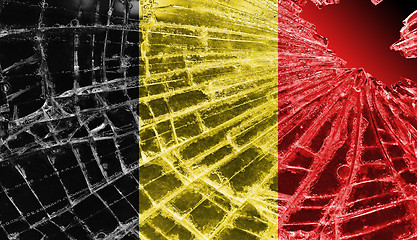 Image showing Broken ice or glass with a flag pattern, Belgium