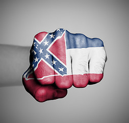 Image showing United states, fist with the flag of a state