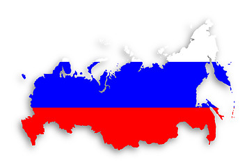 Image showing Map of Russia with flag inside