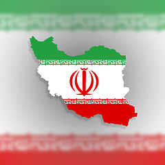 Image showing Map of Iran and Iranian flag illustration