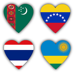 Image showing Flags in the shape of a heart, coutries