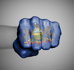 Image showing United states, fist with the flag of Pennsylvania