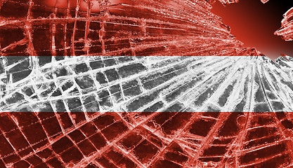 Image showing Broken ice or glass with a flag pattern, Austria