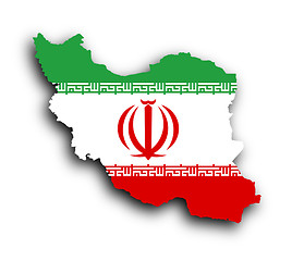 Image showing Map of Iran and Iranian flag illustration