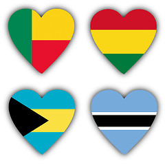 Image showing Flags in the shape of a heart, coutries