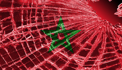 Image showing Broken ice or glass with a flag pattern, Morocco