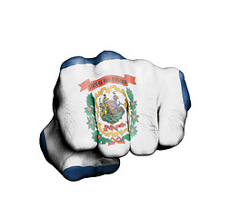 Image showing United states, fist with the flag of West Virginia