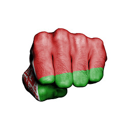 Image showing Front view of punching fist