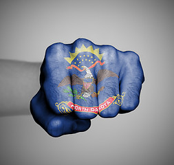 Image showing United states, fist with the flag of North Dakota