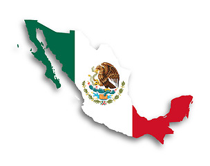 Image showing Map of Mexico filled with flag