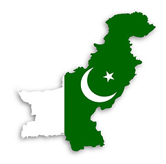 Image showing Map of Pakistan with their flag