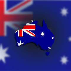 Image showing Australia map with the flag inside