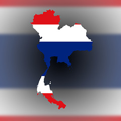 Image showing Map of Thailand filled with flag