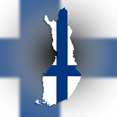 Image showing Map of Finland filled with flag