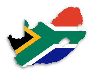 Image showing Map of South Africa with national flag