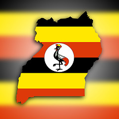 Image showing Uganda map with the flag inside