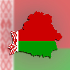 Image showing Map of Belarus filled with flag