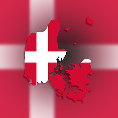 Image showing Map of Denmark filled with flag of the state